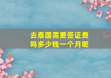 去泰国需要签证费吗多少钱一个月呢