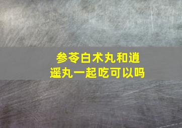 参苓白术丸和逍遥丸一起吃可以吗