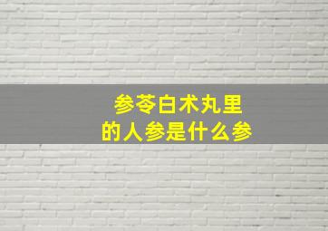 参苓白术丸里的人参是什么参