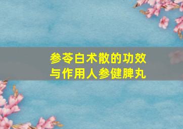 参苓白术散的功效与作用人参健脾丸