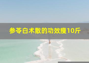 参苓白术散的功效瘦10斤