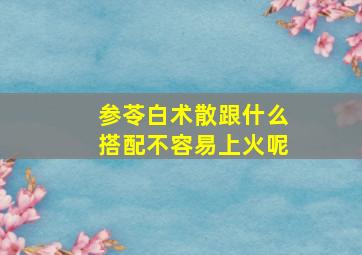 参苓白术散跟什么搭配不容易上火呢