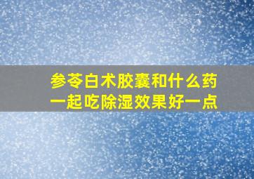 参苓白术胶囊和什么药一起吃除湿效果好一点