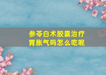 参苓白术胶囊治疗胃胀气吗怎么吃呢