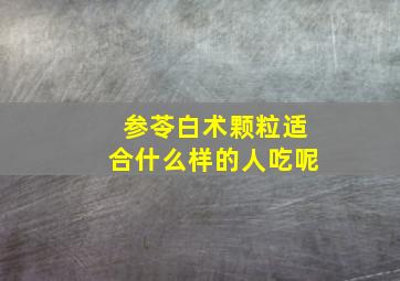 参苓白术颗粒适合什么样的人吃呢