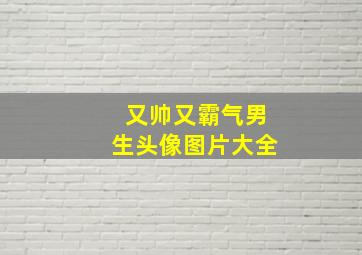 又帅又霸气男生头像图片大全