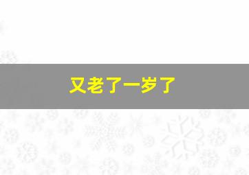 又老了一岁了