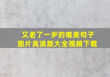 又老了一岁的唯美句子图片高清版大全视频下载