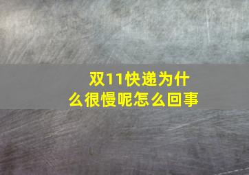 双11快递为什么很慢呢怎么回事