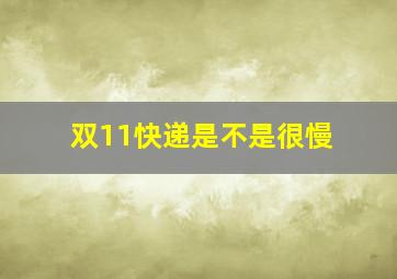 双11快递是不是很慢