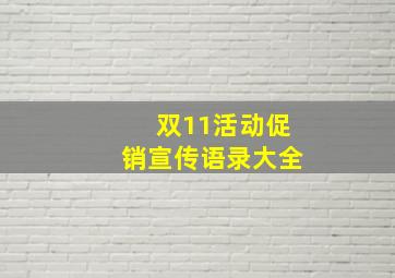 双11活动促销宣传语录大全