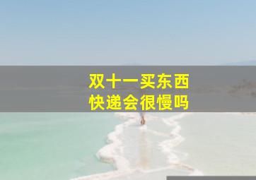 双十一买东西快递会很慢吗