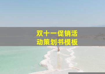 双十一促销活动策划书模板