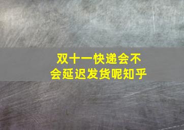 双十一快递会不会延迟发货呢知乎