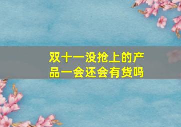 双十一没抢上的产品一会还会有货吗