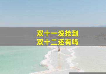 双十一没抢到双十二还有吗