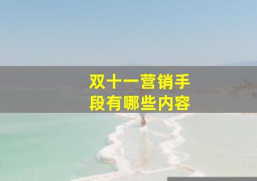 双十一营销手段有哪些内容