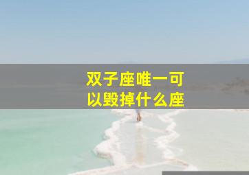 双子座唯一可以毁掉什么座