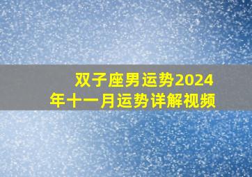 双子座男运势2024年十一月运势详解视频