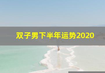 双子男下半年运势2020