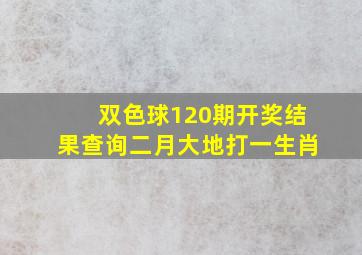 双色球120期开奖结果查询二月大地打一生肖