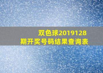 双色球2019128期开奖号码结果查询表