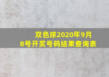 双色球2020年9月8号开奖号码结果查询表