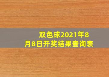 双色球2021年8月8日开奖结果查询表