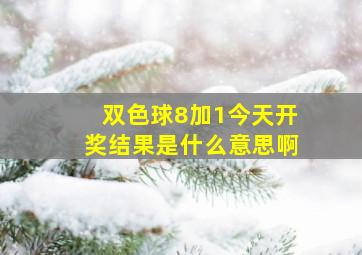 双色球8加1今天开奖结果是什么意思啊