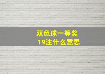 双色球一等奖19注什么意思