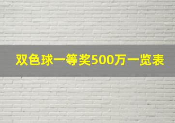 双色球一等奖500万一览表