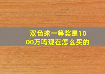 双色球一等奖是1000万吗现在怎么买的