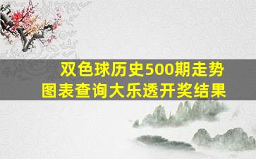 双色球历史500期走势图表查询大乐透开奖结果