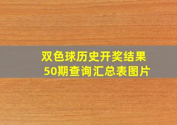 双色球历史开奖结果50期查询汇总表图片