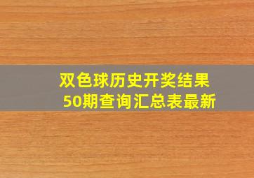 双色球历史开奖结果50期查询汇总表最新