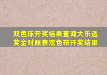 双色球开奖结果查询大乐透奖金对照表双色球开奖结果