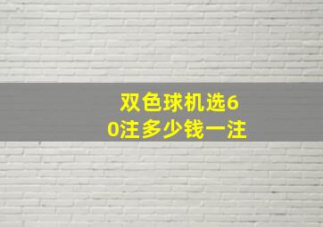 双色球机选60注多少钱一注