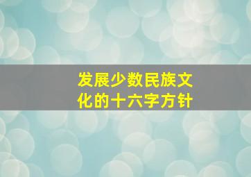 发展少数民族文化的十六字方针