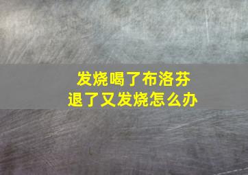 发烧喝了布洛芬退了又发烧怎么办