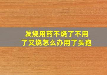 发烧用药不烧了不用了又烧怎么办用了头孢