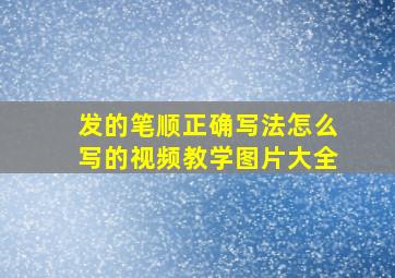 发的笔顺正确写法怎么写的视频教学图片大全