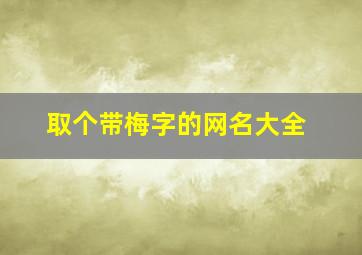 取个带梅字的网名大全