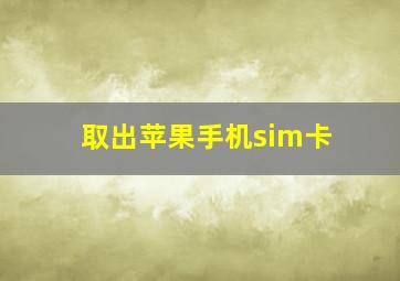 取出苹果手机sim卡