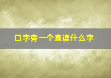 口字旁一个宣读什么字