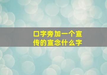 口字旁加一个宣传的宣念什么字