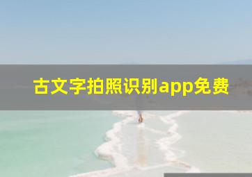 古文字拍照识别app免费