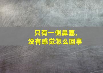 只有一侧鼻塞,没有感觉怎么回事