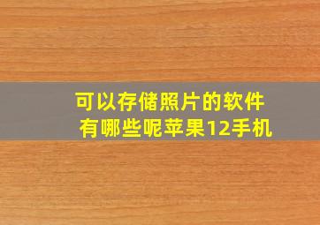 可以存储照片的软件有哪些呢苹果12手机