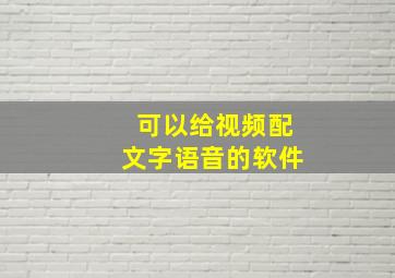 可以给视频配文字语音的软件