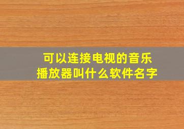 可以连接电视的音乐播放器叫什么软件名字